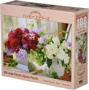 108 Peace Jig Saw Puzzle Happy Flowers Large Piece (26x38cm) - Picture 1 of 1