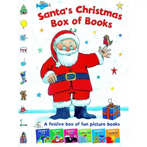 Santa's Christmas Box of Books Kids Educational Board Picture Book Puzzle Set - Picture 1 of 10
