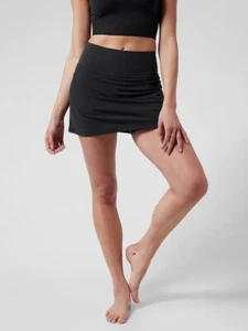 Athleta L LARGE Salutation Stash 14 1/2 Skort Black, SOFT Workout Skirt w Shorts - Picture 1 of 4
