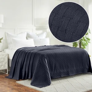 Manta de lujo 100 % algodón tejido de canasta para todas las estaciones o sofá cama cálido - Imagen 1 de 147