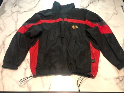 NHL Chicago Blackhawks CCM Center Ice Auténtico Cortavientos Para Hombres Grande Rojo Negro Foto 1 de 4