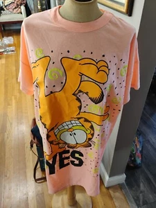 VINTAGE Garfield Flirts Longshirt "YES" 70s Tee Comics. Von 1978. Top Zustand - Bild 1 von 12