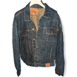 90’s Guess Blue Denim Jean Jacket Size XXXL 3XL Vintage Made in USA M9322807 - Picture 1 of 10