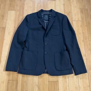 All Saints Blazer Mens Small 38 Navy Blue Long Sleeve 100% Wool Edison Jacket