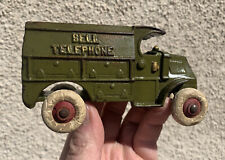 Vintage Hubley Cast Iron 1930s Dark Green Bell Telephone Truck 5.5” - FREESHIP