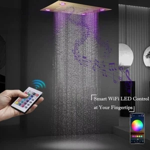 Cascada 23"x31" Einbau Bluetooth Musik Duschkopf mit WiFi Smart LED Steuerung - Bild 1 von 14