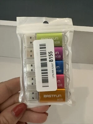 EAST FUN 5 Pack 5 Colors 8GB USB MEMORY Stick NEW - Image 1 of 3