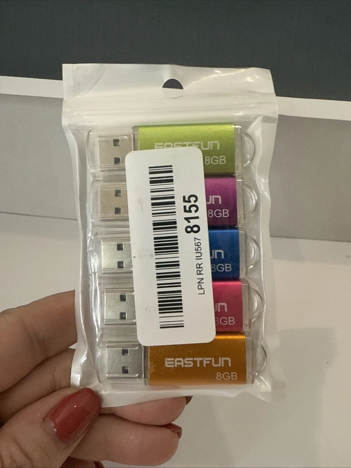 EAST FUN 5 Pack 5 Colors 8GB USB MEMORY Stick NEW - Image 1 of 3