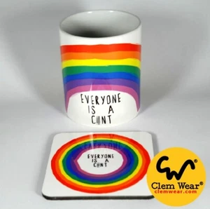 C*NT mug Funny cuntMUG rude cnt cup EVERYONE IS A C*NT rainbow Coffee tea Gift - Foto 1 di 24