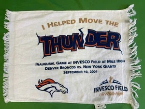 NFL Denver Broncos "I Helped Move the Thunder" 10/9/2001 Collectable Towel - Picture 1 of 2