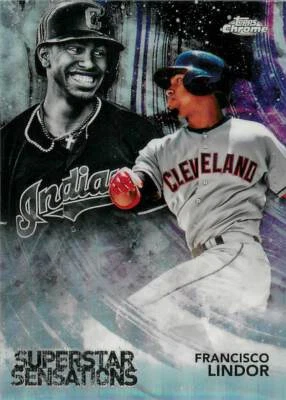 FRANCISCO LINDOR 2018 Topps Chrome SUPERSTAR SENDSATIONS #SS-8 Indians - Image 1 of 2