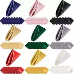 50/100pc Satin Table Napkin handkerchief Hanky Wedding Décor - 12"X12" & 20"X20" - Picture 1 of 48