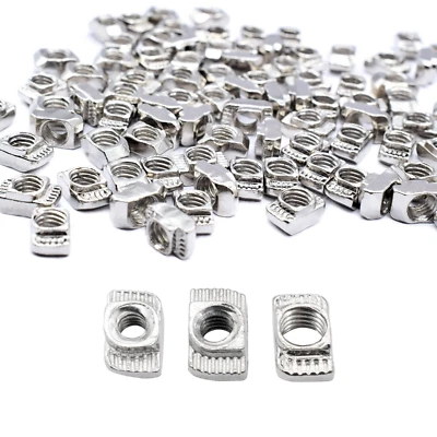 10x/50x Nutenstein NUT6 M3 M4 M5 verchromt Hammermutter NUT 6 Nutensteine V-Slot - Bild 1 von 3