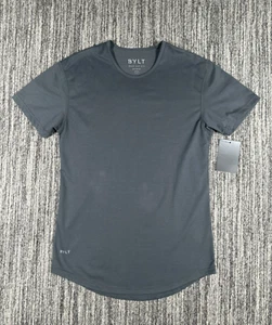 Bylt Drop Cut Hemd Herren S Curved Hem Athletic Fit Kurzarm Stretch - Bild 1 von 7