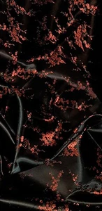 Black Red Blossom Flower Chinese Brocade Fabric 45'' PRICE PER METER - Picture 1 of 2
