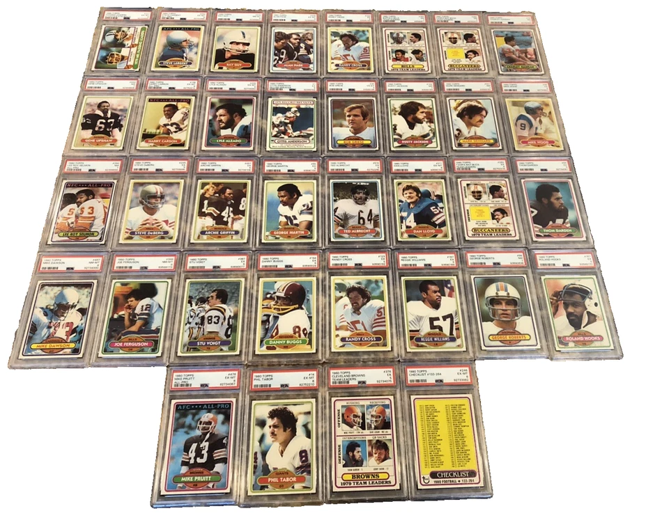 1980 TOPPS- NFL PSA Lot of 36--STAUBACH, FOUTS, LARGENT, UPSHAW, GUY----SEE PICS - Image 1 of 4