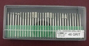 30 Stück 46er-Körnung Diamantbohrer-Set Lapidarwerkzeug 3/32 Zoll TK4-46 - Bild 1 von 1