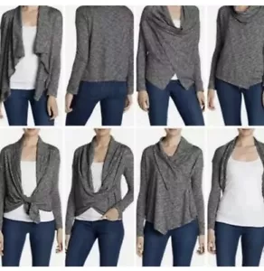 Women’s Eddie Bauer gray 7 days 7 ways convertible cardigan sweater size medium - Picture 1 of 8