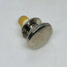 Vintage 1980s Solid Stainless Steel Bottle Stopper Engraved “C” Heavy Round 7