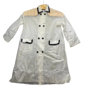 Vintage Richards Large Rain Coat w/Bonnet Vented Arms Covered Buttons Pockets - Picture 1 of 7