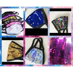 Sequin(bling) Reusable Washable Cotton Face Mask - Picture 1 of 15