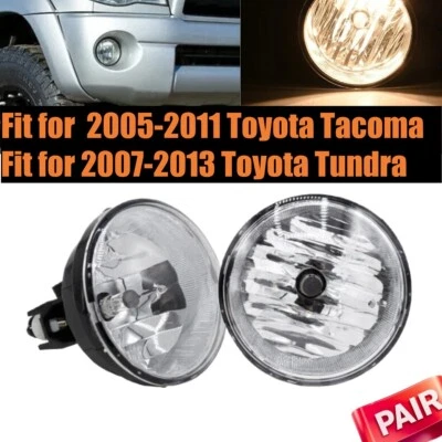 Pair of Bumper Fog Light Lamps Fits 2005-2011 Toyota Tacoma 2007-2013 Tundra - Image 1 of 4
