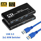 2X2 Usb 3.0 Hd-Mi Kvm Switch 4K 60Hz Dual Monitor Extended Display Kvm Switcher