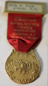 Vintage 1935 Firemen's Association Medal - Central New York, Corning - Picture 1 of 5