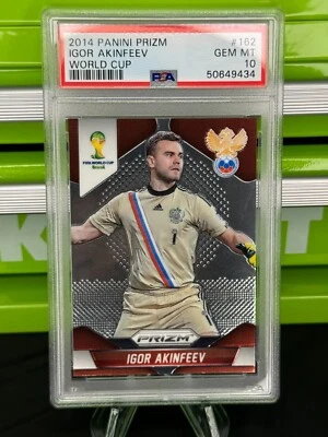 2014 Panini Prizm Igor Akinfeev World Cup #162 PSA 10 GEM MINT - Image 1 of 2