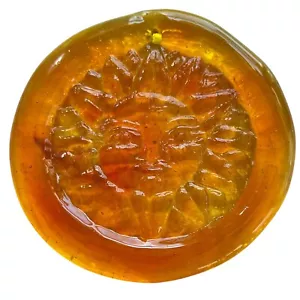 Vintage 4" Blenko Tangerine Yellow Orange Glass SUN Window Suncatcher HTF - Picture 1 of 4