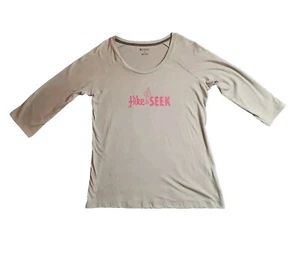 Columbia Women Weekend Explorer 3/4 Sleeve Tee Size XL Hike & Seek Scoop Neck - Picture 1 of 8