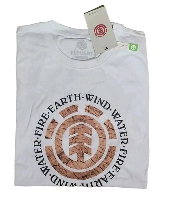 Camiseta gráfica Element Santoro cuello redondo manga corta para hombre, blanca/marrón, talla L Foto 1 de 4
