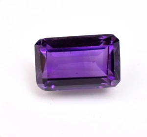 Natural Purple Color Amethyst Gemstone Emerald Cut 8.55 Ct Certified Gemstone - Picture 1 of 5