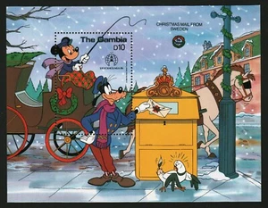 The Gambia 1986 Stamps Sheet Walt Disney Christmas mail From Sweden #9774 - Picture 1 of 1