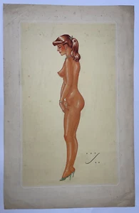 PIN UP RENE RANSON c. 1950 ESTAMPE ORIGINALE SIGNEE - Picture 1 of 3