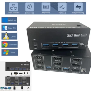 USB3.0 KVM Switch KVM Splitter Extender USB HUB Splitter Konverter Dockstation - Bild 1 von 6
