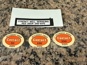VINTAGE OILFIELD STICKER COLLECTION LOT OF 4 CONTACT WELL SERVICING EMPLOYEE - Picture 1 of 1