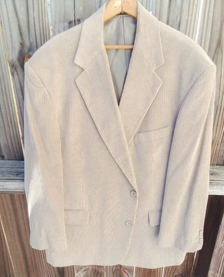 Blazer de pana para hombre 48, 48r marrón claro bronceado abrigo deportivo forrado largo 31 Foto 1 de 4