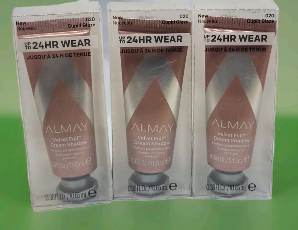 Almay Velvet Foil Cream 24hr Eye Shadow 020 Cupid Glaze 3pcs New Sealed  - Image 1 of 1