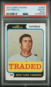 1974 Topps Traded #390T Lou Piniella New York Yankees PSA 8 NM-MT - Bild 1 von 2