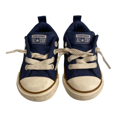 Zapatillas deportivas Converse All Star infantiles zapatos niños pequeños azules con cordones informales talla 4 Foto 1 de 4