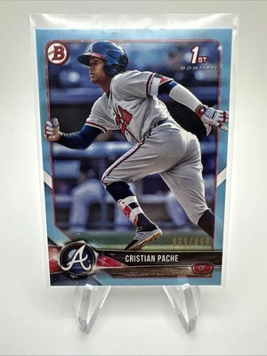 2018 Bowman CHRISTIAN PACHE #BD46 Sky Blue Parallel /499 Atlanta Braves - Image 1 of 4