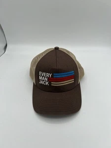 Every Man Jack SnapBack Mesh Trucker Hat Brown Cap Yupoong Classics Embroidered - Picture 1 of 6