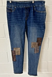 Chico Denim Patchwork Jeggings Buttercup Indigo, Size 1.5R (10) NWT - Picture 1 of 13