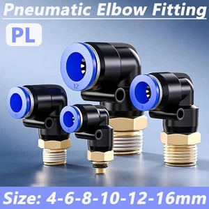 Male Swivel Elbow Pneumatic Push-In Fitting For Air Water Pipe 4-6-8-10-12-16mm - Picture 1 of 31