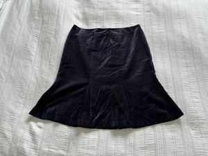 Boden dunkelblau Samt knielanger Rock Gr. 14 gefüttert flippig - Bild 1 von 12