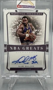 KARL MALONE - 2018-19 TESOROS NACIONALES - AUTÓGRAFO DE GRANDES DE LA NBA - #/49 - JAZZ - Imagen 1 de 2