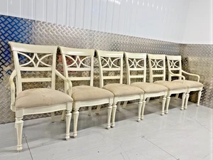 6 Vintage French shabby chic farmhouse country ornate dining chairs - Picture 1 of 24