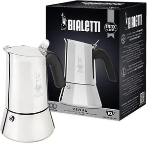 Bialetti Venus 10 Tassen Induktion Edelstahl Espressomaschine/Mokkakanne - Bild 1 von 9