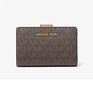 Michael Kors Jet Set Travel Medium Geldbörse mit Doppelfaltung und Reißverschluss braun 35F8GTVF2B - Bild 1 von 5
